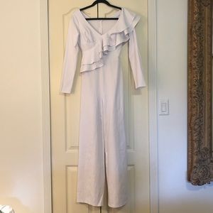 Long sleeve white jumpsuit